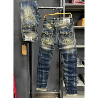 Quần Jean Nam Dài Chữ U J3679-JD3902 Màu Xanh Was Gân Phủ Dơ Chỉ Vàng Chất Denim Dày Dặn K3 STORE.
