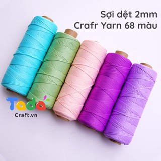 (Màu mới 78 màu) Sợi dệt trơn 2mm lõi giấy Craft Yarn VN