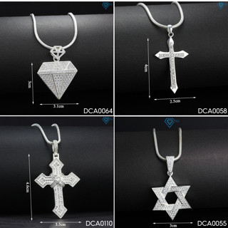 Mặt dây chuyền bạc nam đính đá sang trọng, mặt vòng cổ nam Hiphop phong cách cá tính MDCA0000 - Trang Sức TNJ