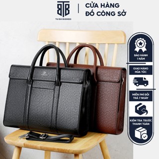  Cặp da nam công sở TRUE BAG BUSINESS đựng máy tính laptop 15.6 inch giầy tờ tài liệu A4 chất liệu da PU cao cấp 