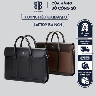 Cặp da nam công sở TRUE BAG BUSINESS đựng máy tính laptop 15.6 inch, giầy tờ tài liệu A4, chất liệu da PU cao cấp