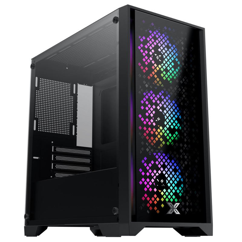 Vỏ case XIGMATEK NYX 3F (EN43057)-2 mặt kính cường lực ,3 fan led