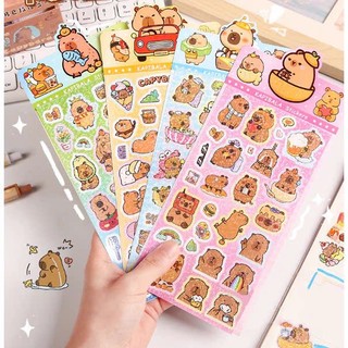 COMBO 3 TỜ Sticker gấu lười nhiều mẫu