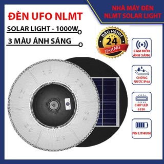  Đèn năng lượng mặt trời UFO kim cương 1000W Cảm biến chuyển động Ánh sáng 3 màu 
