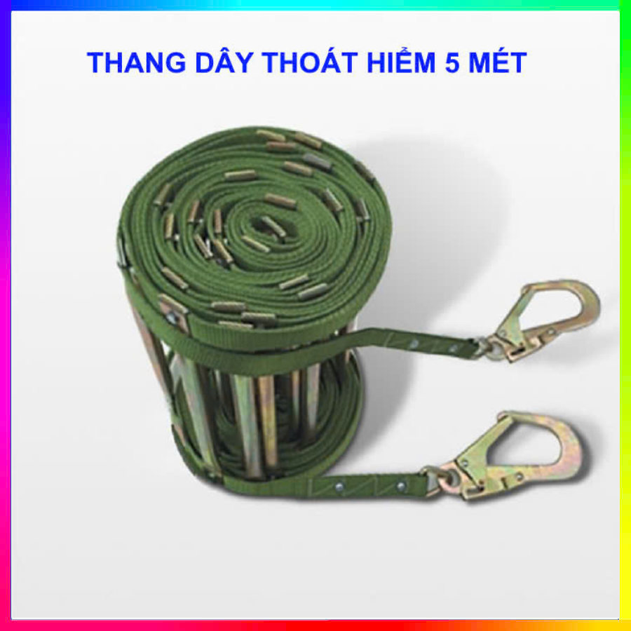 THANG DÂY THOÁT HIỂM 5M, THANG DÂY PHÒNG TRÁNH NGUY HIỂM KHI SẢY RA SỰ CỐ