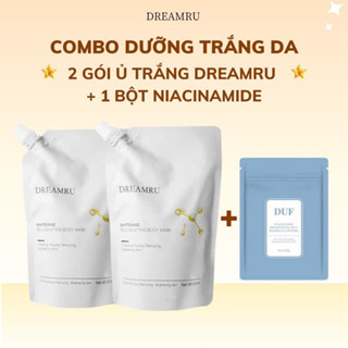 Combo dưỡng trắng 2 gói ủ DREAMRU và 1 gói bột Niacinamide