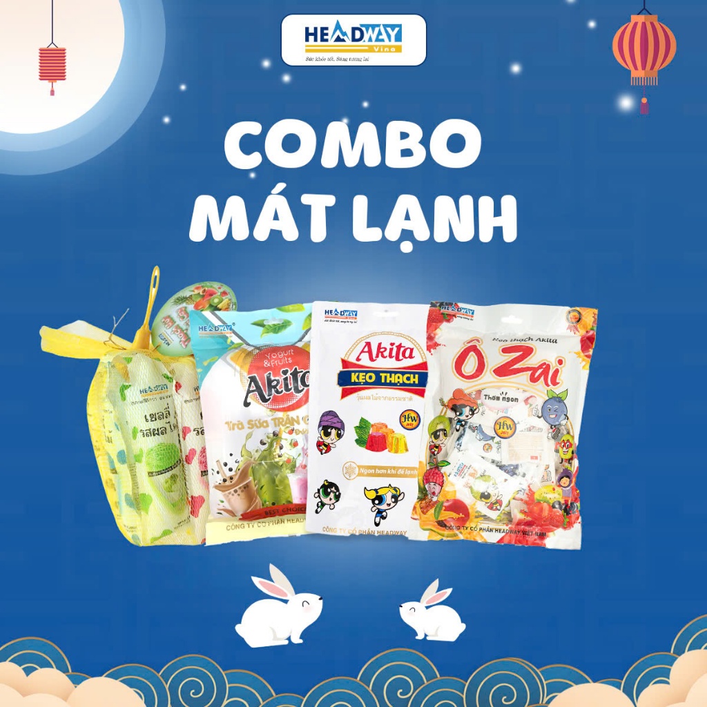 Combo Mát Lạnh Thạch Hút Sữa Chua Trái Cây, Thạch Akita Trà Sữa 300g, Thạch Ozai, Thạch Akita Trái C