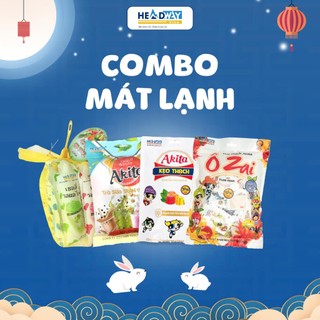 Combo Mát Lạnh Thạch Hút Sữa Chua Trái Cây, Thạch Akita Trà Sữa 300g, Thạch Ozai, Thạch Akita Trái Cây