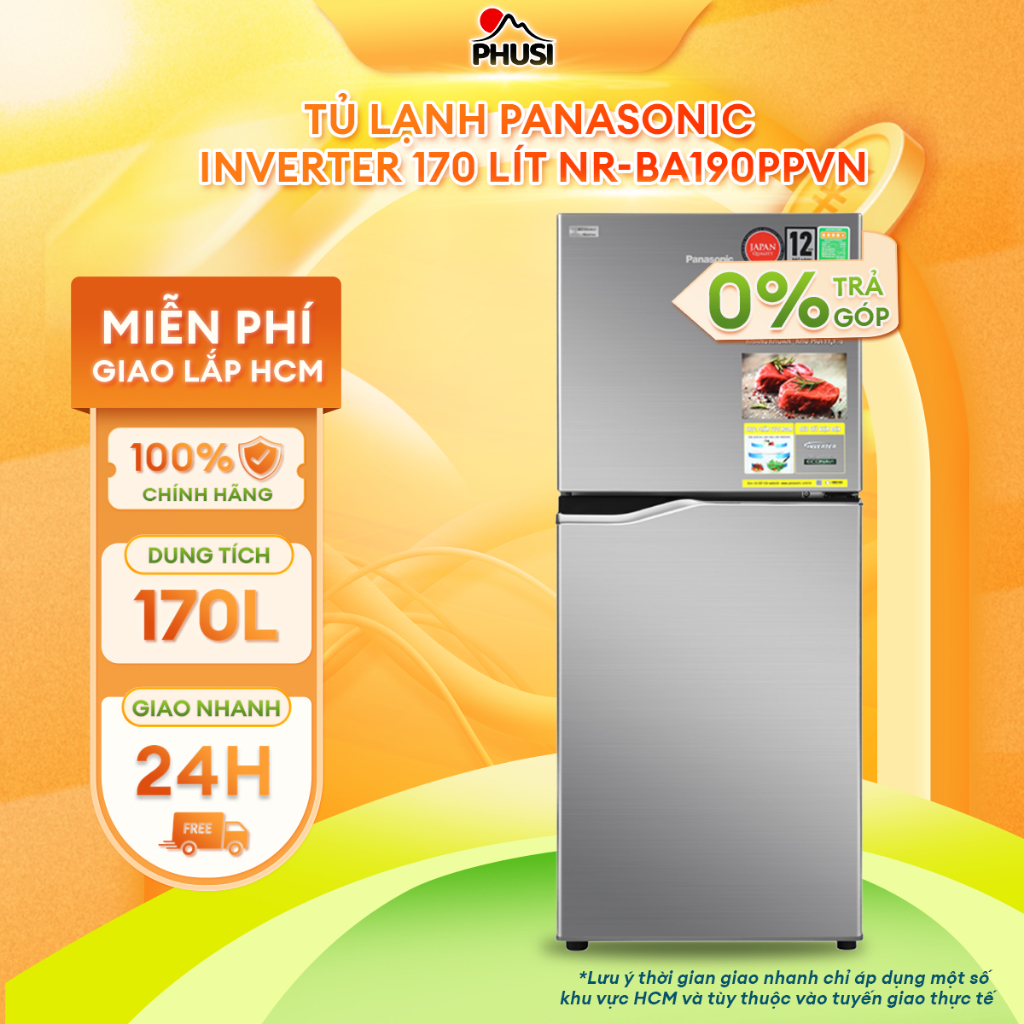 NR-BA190PPVN [MIỄN PHÍ GIAO LẮP] Tủ lạnh Panasonic Inverter 170 lít NR-BA190PPVN