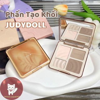 [JUDYDOLL] Bảng Phấn Tạo Khối JUDYDOLL Kèm Bắt Sáng 4 Ô, Hỗ trợ tạo khối và bắt sáng tự nhiên 9g