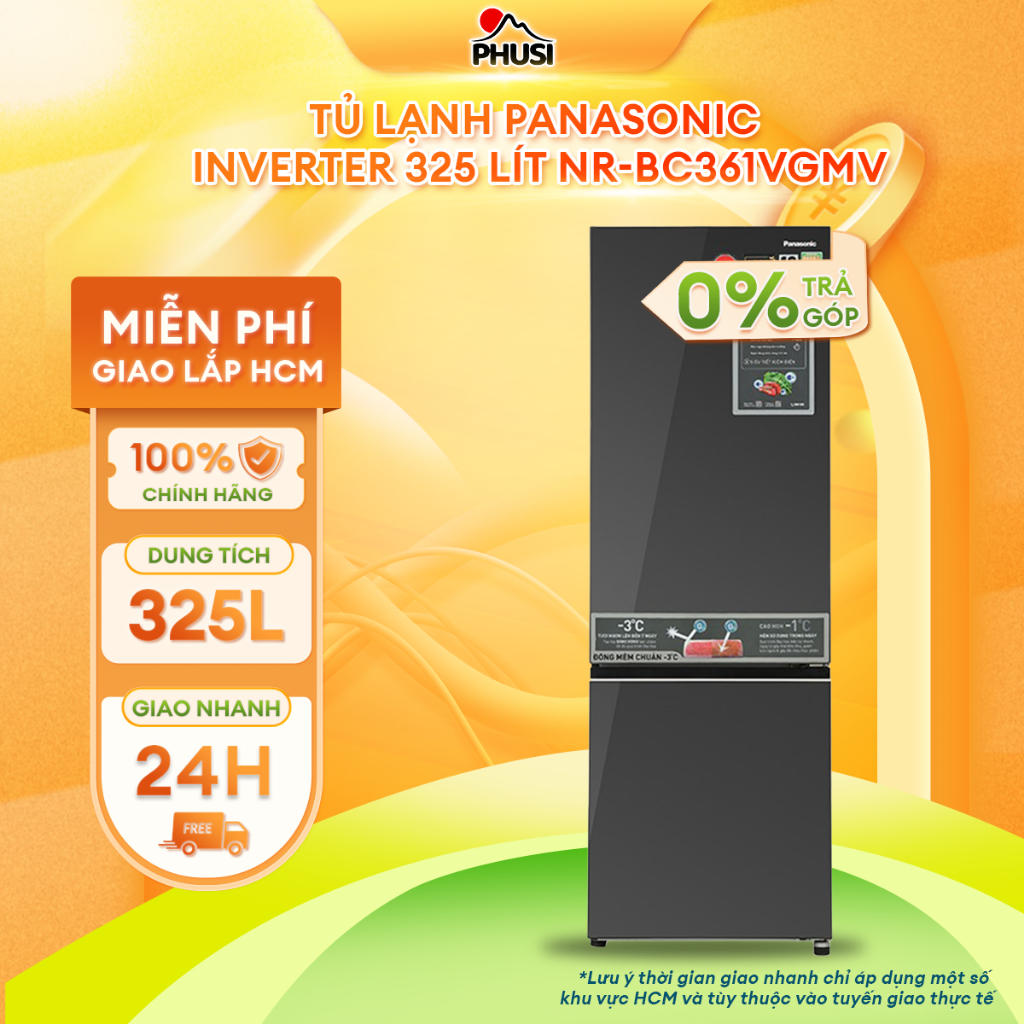 NR-BC361VGMV Tủ lạnh Panasonic Inverter 325 lít NR-BC361VGMV [MIỄN PHÍ GIAO LẮP HCM]