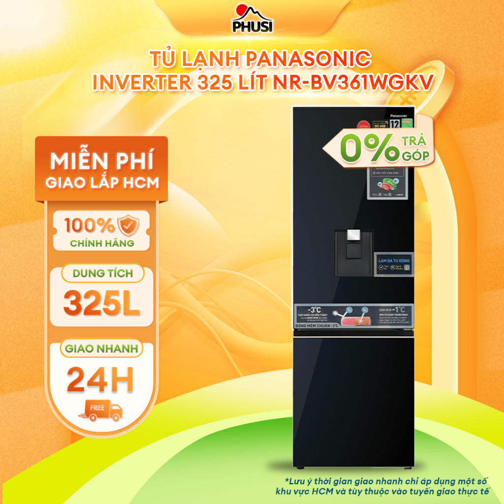 NR-BV361WGKV  - Tủ lạnh Panasonic Inverter 325 lít NR-BV361WGKV [MIỄN PHÍ GIAO LẮP]