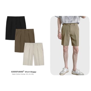 Quần short Tây GIDI Nam Nữ Unisex Form rộng vải kate không nhăn - quần đùi ngắn form âu phong cách Hàn