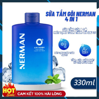 Sữa tắm gội nam 330 ml NERMAN 0 Độ 4in1 330ml hương nước hoa cao cấp hỗ trợ viêm lưng