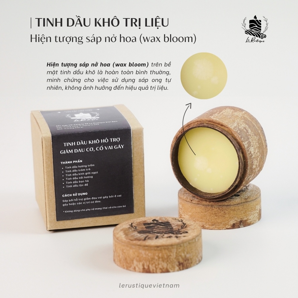 Tinh Dầu Khô Trị Liệu Le Rustique HỖ TRỢ GIẢM ĐAU CƠ, CỔ VAI GÁY - 20gram - Chính Hãng