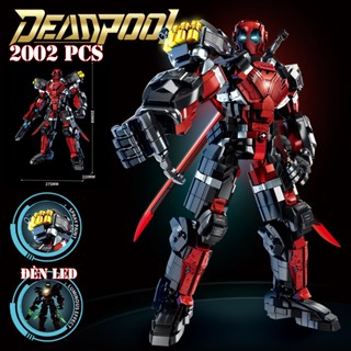 2002 Mảnh -Có Đèn LED- BỘ ĐỒ CHƠI Trẻ Em Lắp Ghép Mô Hình Robot dead pool, Lắp Ráp Mô Hình  ROBOT Biến Hình