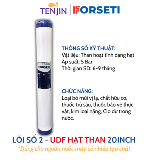 Lõi Lọc Số 2 20 INCH UDF Bên Trong Than Hoạt Tính Dạng Hạt, Bên Ngoài Lớp Bông PP Lọc Đầu Nguồn Cho Nước Sinh Hoạt