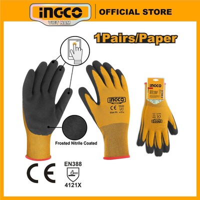Găng tay Nitri INGCO HGNF03 và HGNF01 thiết kế đặc biệt để sử dụng trong môi trường dầu mỡ chống thấm nước, độ bền cao