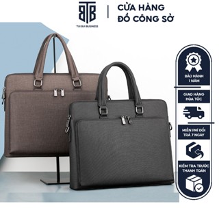 Cặp da nam công sở TRUE BAG BUSINESS đựng máy tính laptop 15.6 inch, giầy tờ tài liệu A4, chống nước