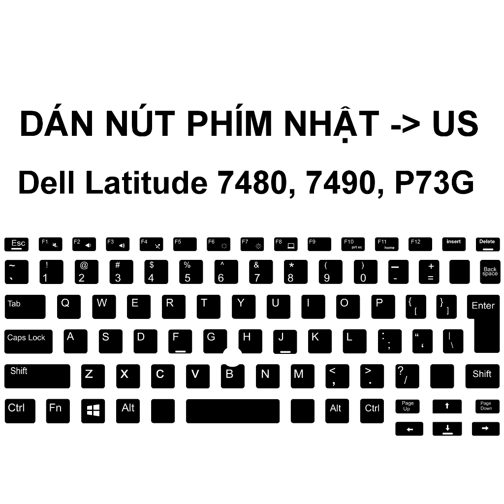 Dán nút phím Dell Latitude 5480 5488 5490 5491 5495 7480 7490 P72G P73G Nhật -> US (Chuyển Layout Ja