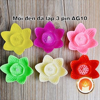 Đèn led hoa sen, sử dụng 3 viên pin AG10 [LẮP SẴN PIN]