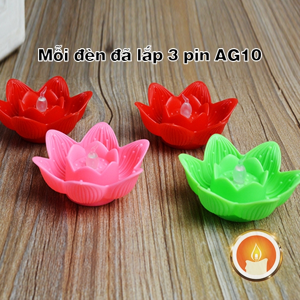 Đèn led hoa sen, sử dụng 3 viên pin AG10 [LẮP SẴN PIN]