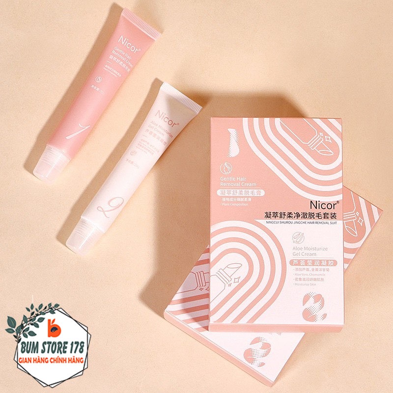 Kem Tẩy Ria Mép Nicor Cho Nam Và Nữ Kèm Tuýp Dưỡng, Kem Tẩy Lông Dịu Nhẹ An Toàn Hiệu Quả Cho Da Mặt