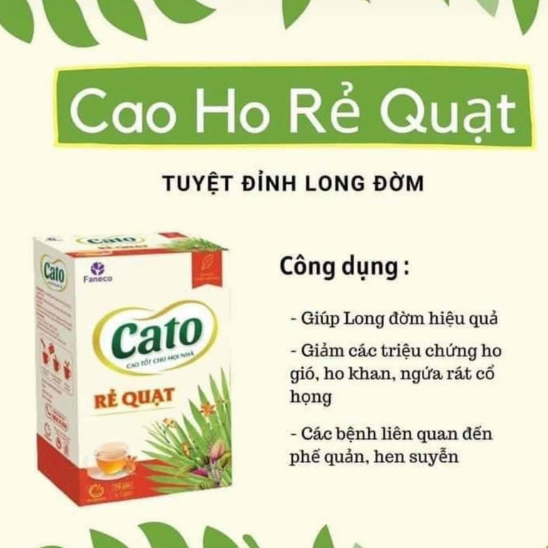 Cao Ho CATO Rẻ Quạt hộp 15 gói (Date t12.25)