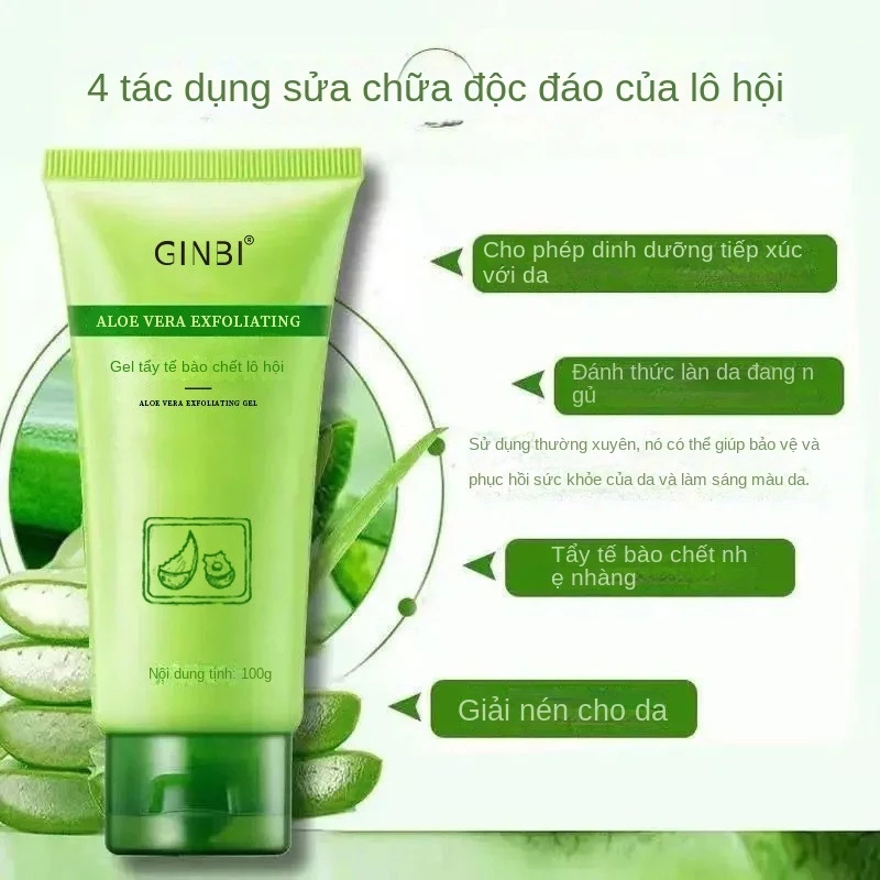 Tẩy Tế Bào Chết Nha Đam GINBI Tẩy Sạch Da Chết Bụi Bẩn Dưỡng Ẩm Trắng Da Mềm Mịn Chống Lão Hoá 100g