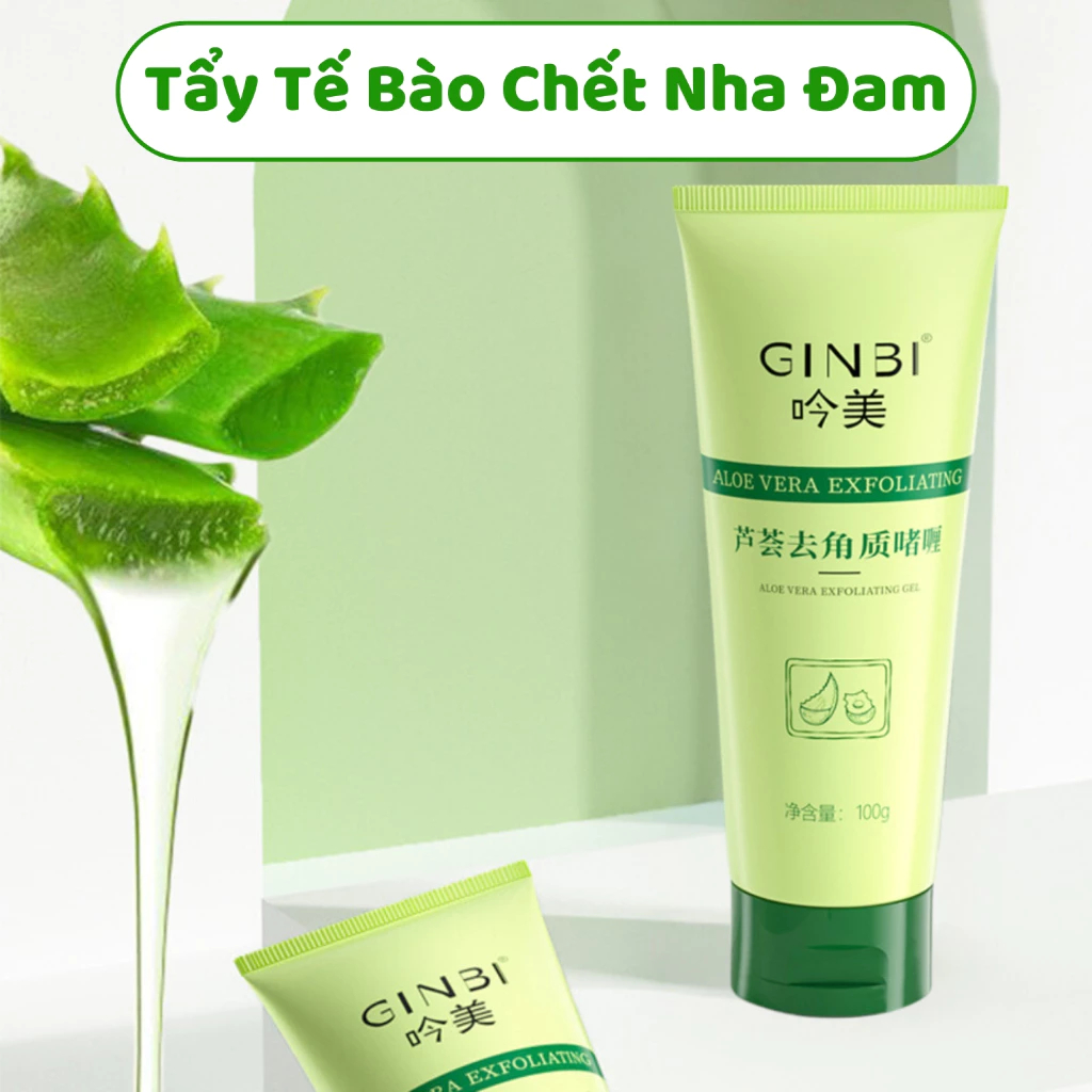 Tẩy Tế Bào Chết Nha Đam GINBI Tẩy Sạch Da Chết Bụi Bẩn Dưỡng Ẩm Trắng Da Mềm Mịn Chống Lão Hoá 100g