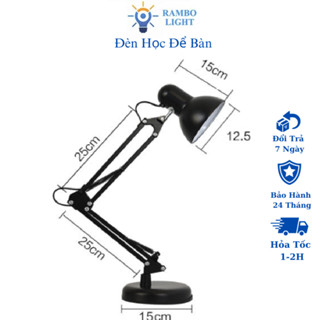 Đèn bàn học PIXAR bóng LED kèm kẹp bàn chống cận bảo vệ mắt, đèn học để bàn kích thước 25+25cm