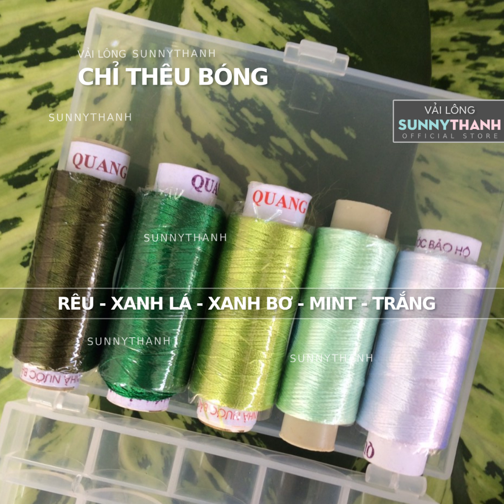 Chỉ THÊU BÓNG - Cuộn 500m - Chỉ thêu máy, thêu mặt doll, thêu hoạ tiết áo dài (ĐẠI)