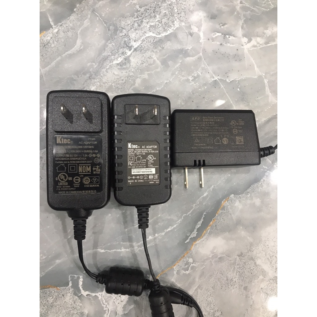 Nguồn 12V-1.5A chính hãng APD, KTEC, HONOR, DVE,... loại tốt BH 3 Tháng