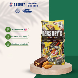  KẸO CHOCOLATE HERSHEY’S MINIATURES 180 VIÊN 1,58KG - HÀNG CHUẨN MỸ 