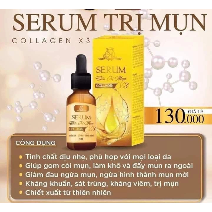 2 món - Sữa Rữa Mặt - Serum Chấm Mụn collagen x3