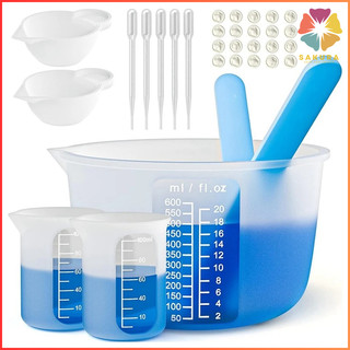 Cốc Silicon 1000ml, Thanh Khấy Dụng Cụ Pha Trộn Bằng Silicon