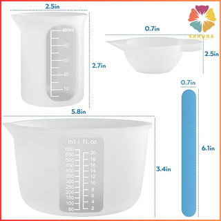 Cốc Silicon 1000ml, Thanh Khấy Dụng Cụ Pha Trộn Bằng Silicon