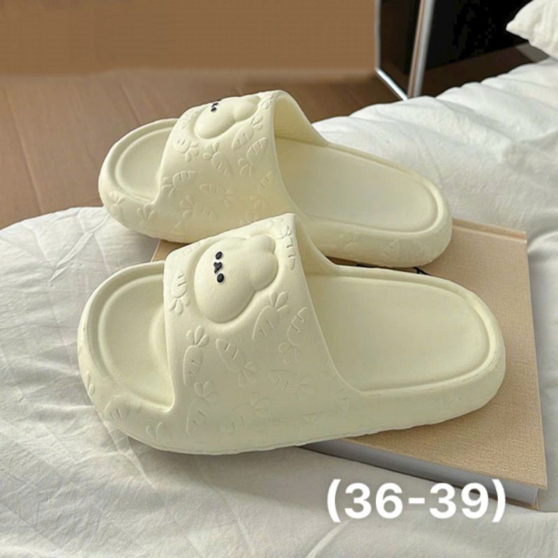  Dép Bánh Mì Nam Nữ Quai Ngang Hoạ Tiết Thỏ Nổi Xinh Cute 