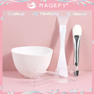MAGEFY 4 Mặt nạ Bộ Dụng cụ Tự làm Mặt nạ Thiết bị Bát Thìa Bàn chải Với Bàn chải, Thìa và Cốc đo lường 1609