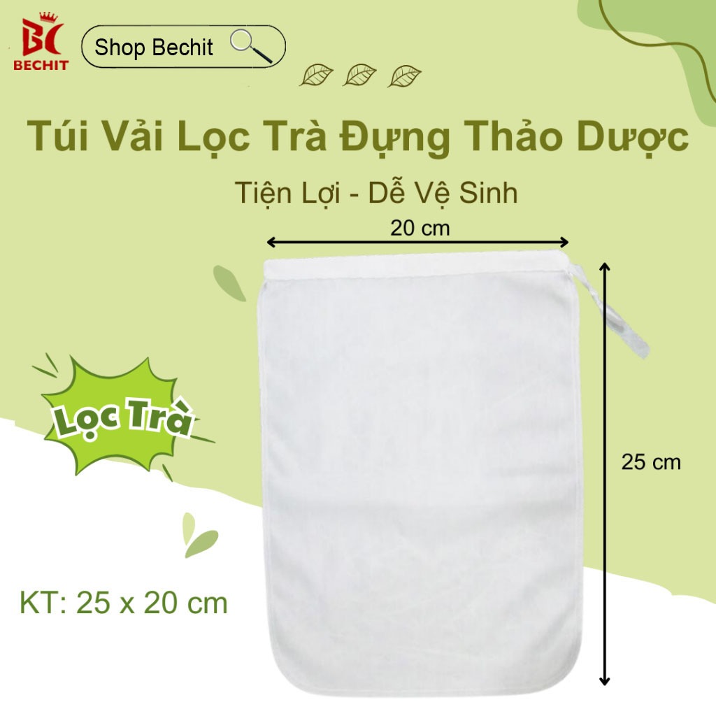 Túi Lọc - Túi Vải Đa Năng - Túi Vải Đựng Thảo Dược Xông Hơi - Túi Đựng Lá Xông 20x25cm