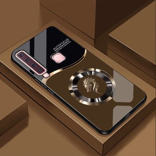 Ốp Lưng cho SAMSUNG GALAXY A9 2018 Mặt kính cường lực, cao cấp Họa tiết FOCUS RỒNG