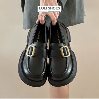 [HCM] Giày oxford nữ loafer CÓ SẴN đế cao 4cm thiết kế đơn giản có khuy dễ phối đồ basic 2024