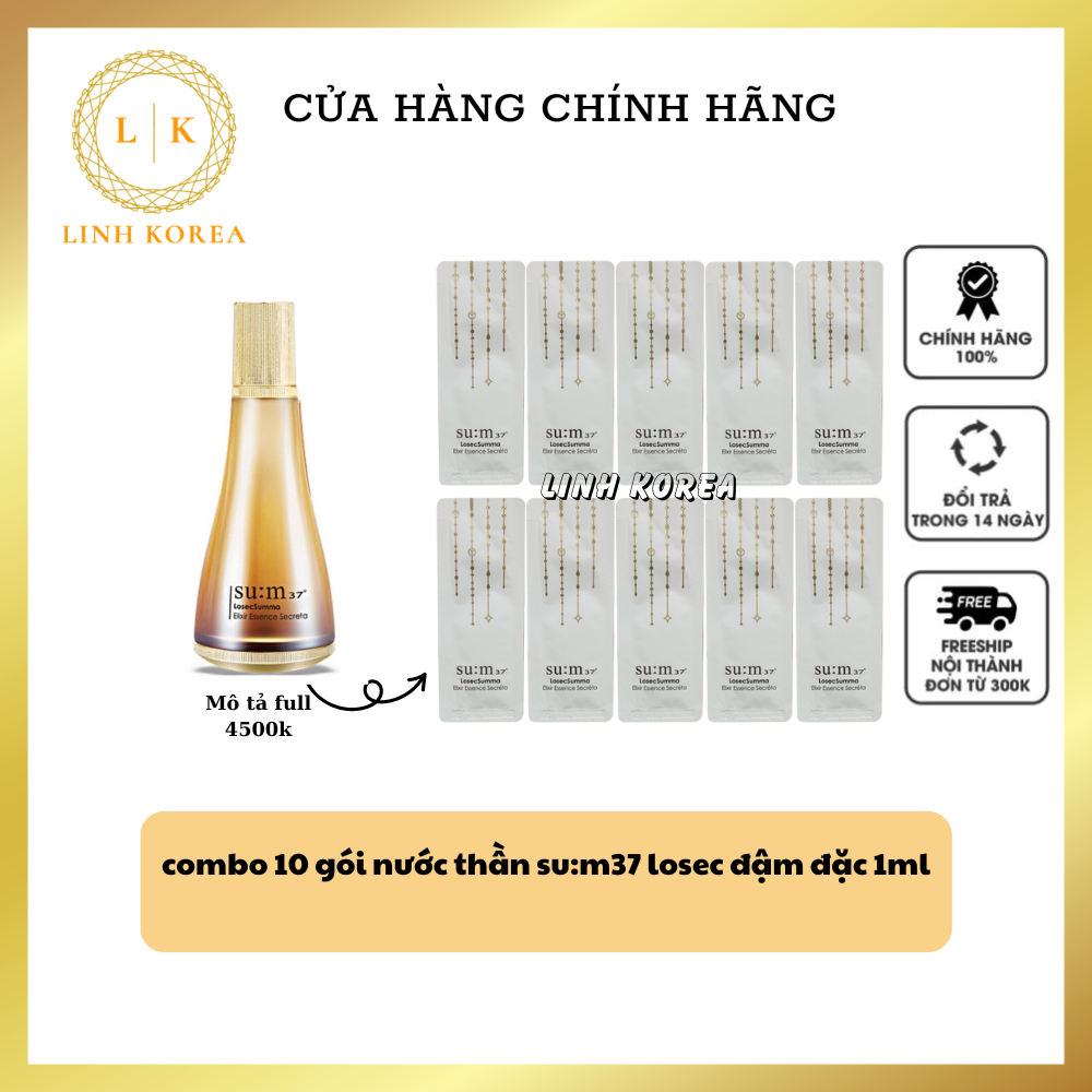 combo 10 gói nước thần su:m37 losec đậm đặc 1ml_LINHKOREA