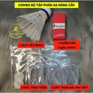 COMBO BỘ TẬP PHẢN XẠ CẦU LÔNG NÂNG CẤP, LUYỆN TẬP THỂ THAO TẠI NHÀ, HỖ TRỢ SỨC KHOẺ, GIẢM CÂN (Kèm quà tặng)