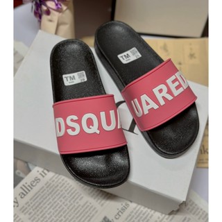  Dép lê nam nữ quai ngang DSQUARED2 màu hồng chữ in nổi dep DSQ ICON dép nam boy phố đế cứng đẹp 