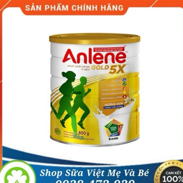 ANLENE 5X LON 800G (TRÊN 40 TUỔI) (LON)-[Chính hãng]- [ Quét mã QR]- [Date mới] - DÀNH CHO NGƯỜI LƠN