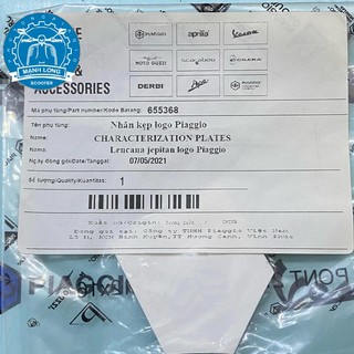 Lô gô Piaggio dán mặt trước xe Zip ( chính hãng )