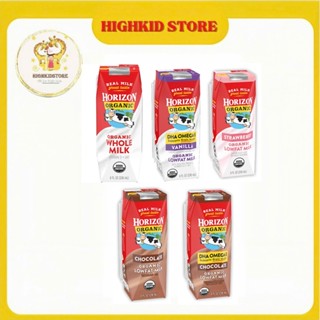 Sữa tươi Horizon Organic Mỹ 236ml NHIỀU VỊ Nguyên kem/ Vani DHA/ Socola DHA/ Dâu/ Socola