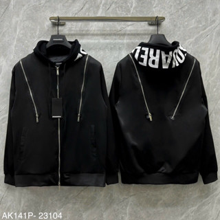  Áo khoác hoodie zip nam nữ nỉ chân cua DSQ2 thêu khoá zip dọc hai bên in chữ DSQ dầy dặn boy phố 