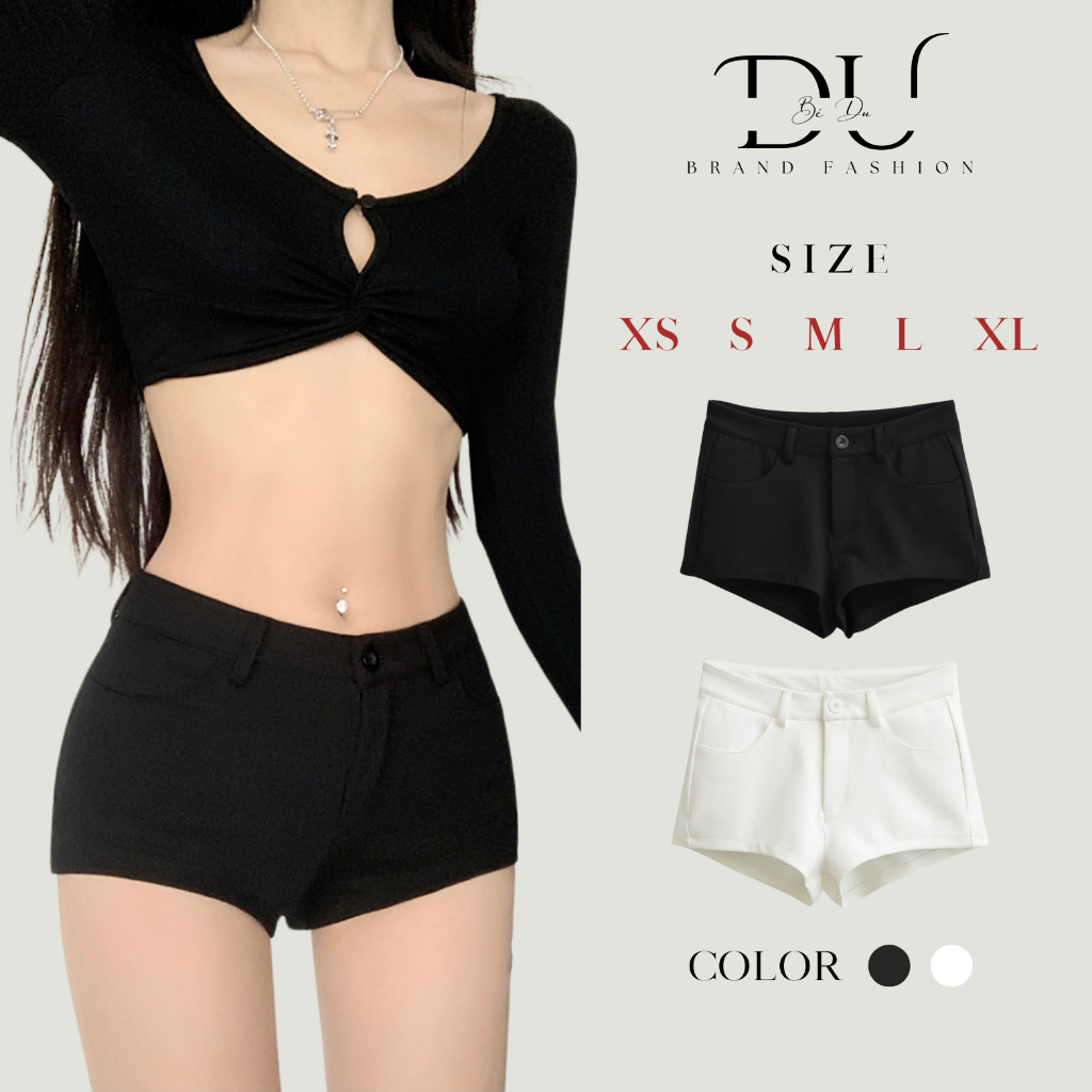 Quần Short Nữ Cạp Trễ Quần Đùi Nữ Cạp Trễ Quần Đùi Siêu Ngắn Cạp Trễ Co Giãn 4 Chiều